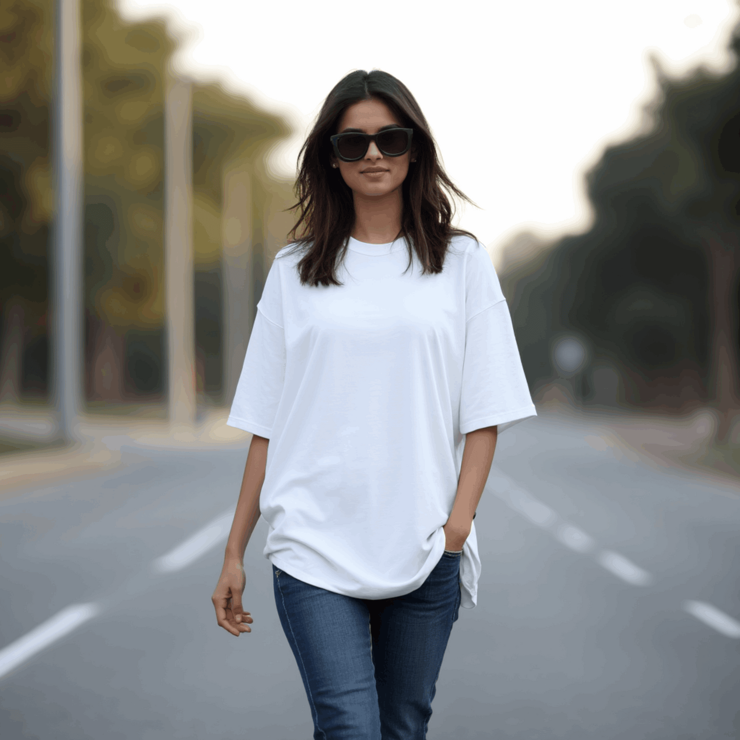 Premium White Oversized T-shirt| Relaxed Fit