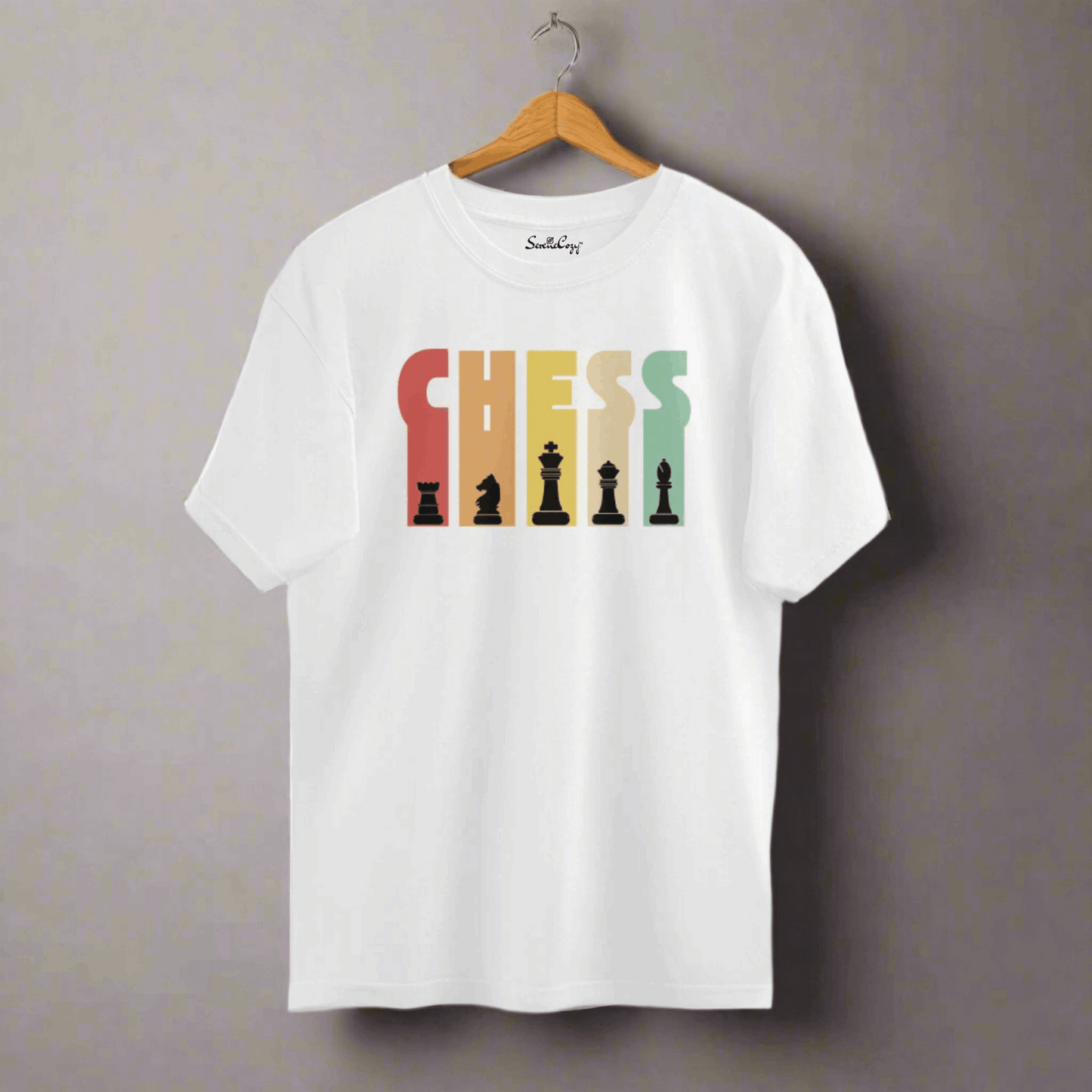 Strategic Chess Pieces Premium Silhouette Oversized T-shirt White Front