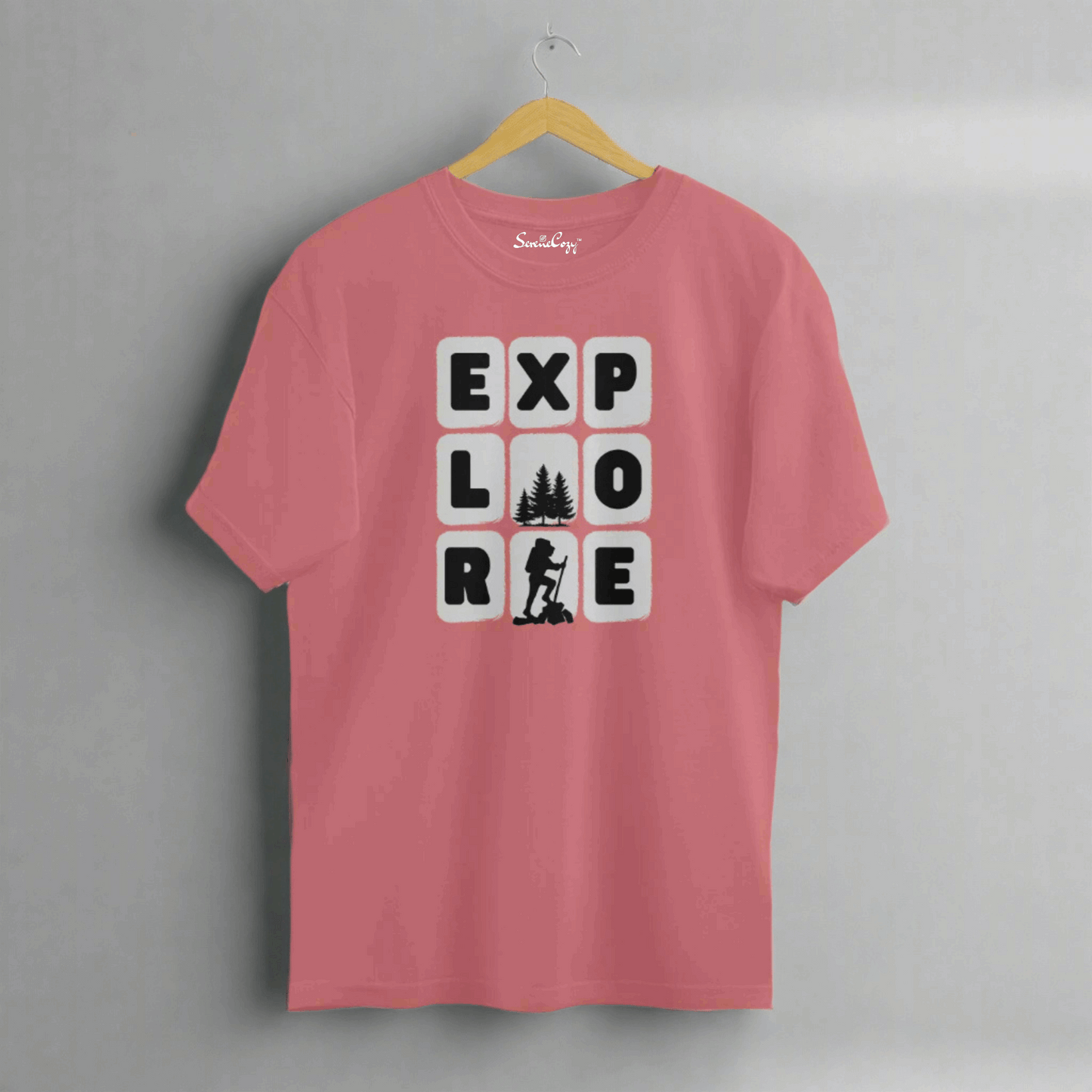 Explore Adventure Oversized T-shirt Premium Trekking T-shirt Dusty Rose Front