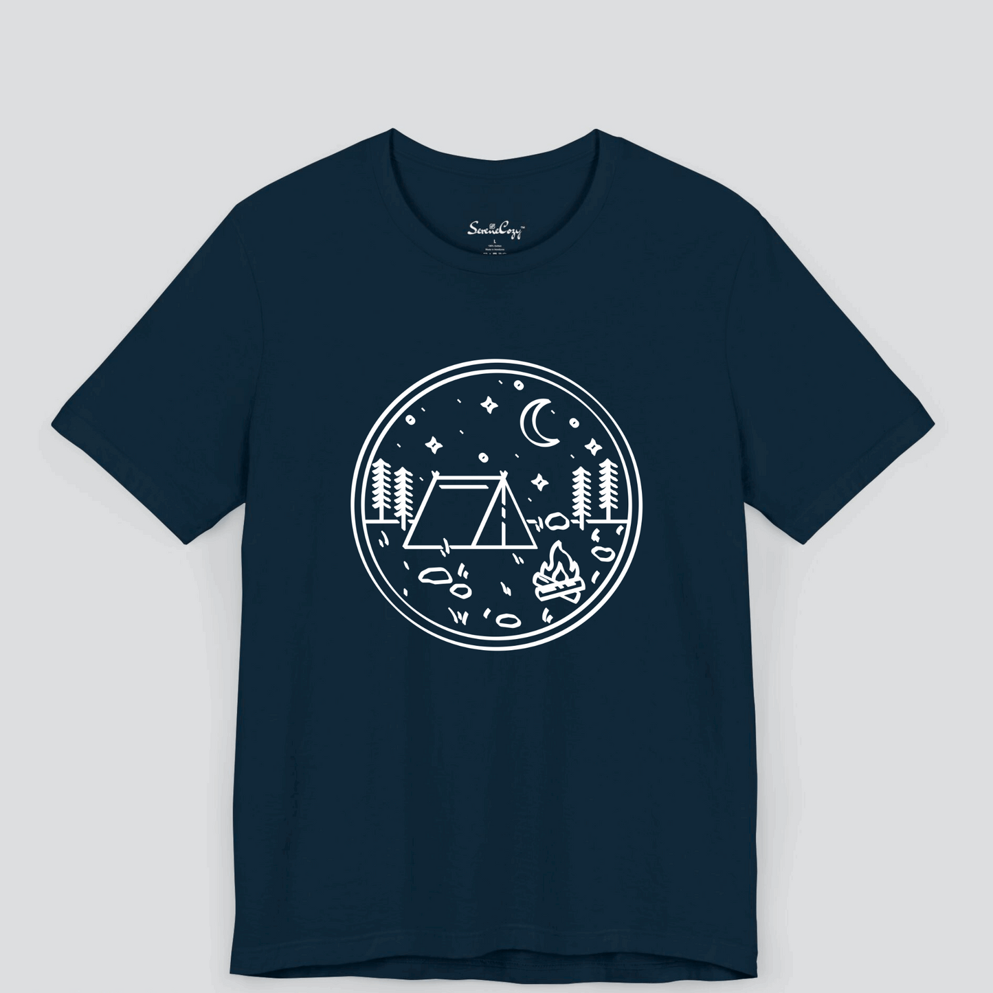 Camping Illustration Men's T-Shirt Dark Colors Image 2