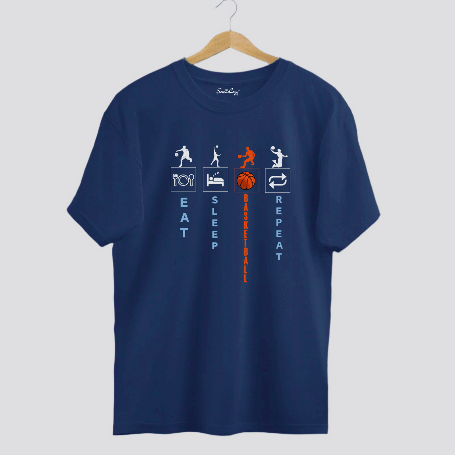 EAT SLEEP BASKETBALL REPEAT Oversized Premium Tshirt