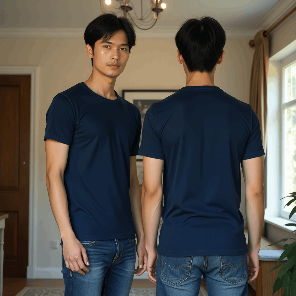 Classic Navy Blue T-Shirt for Men Premium Quality Image 2