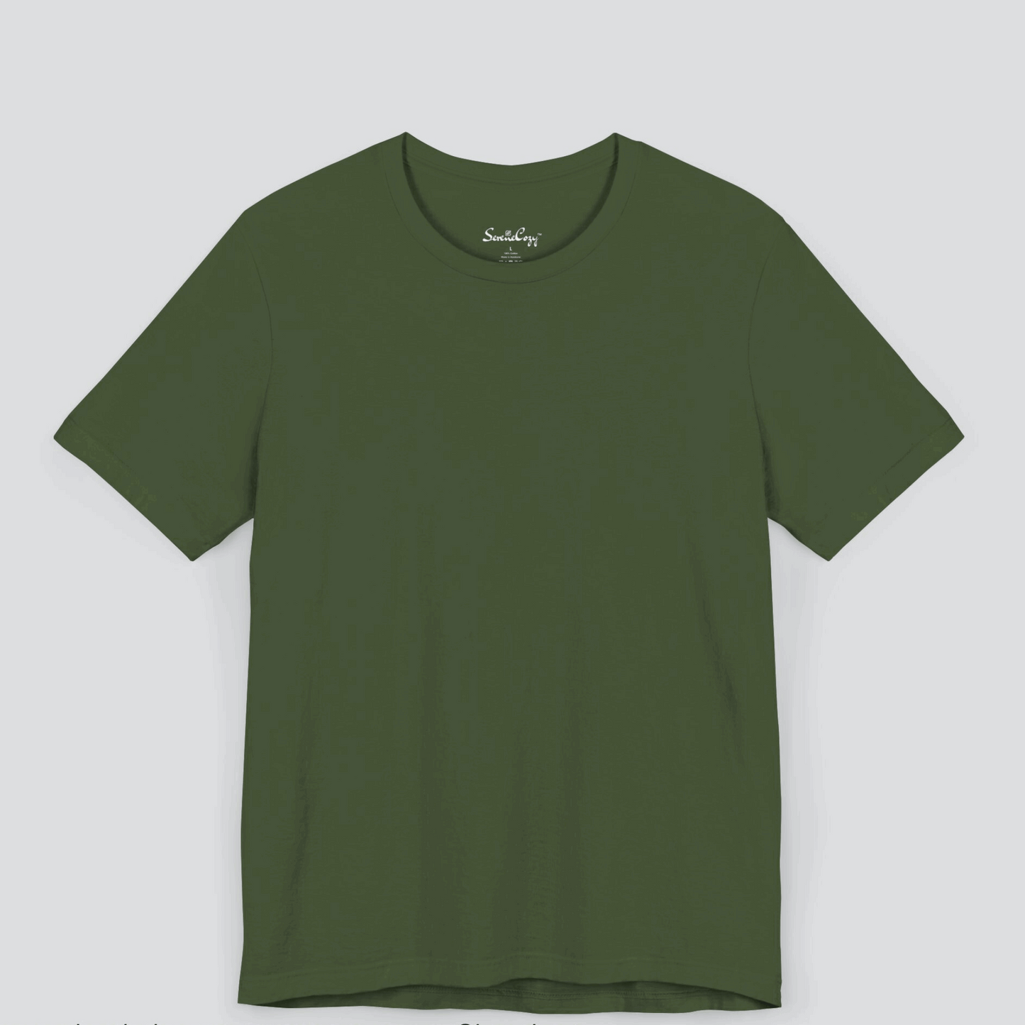 Classic Olive Green T-Shirt for Men Image 2