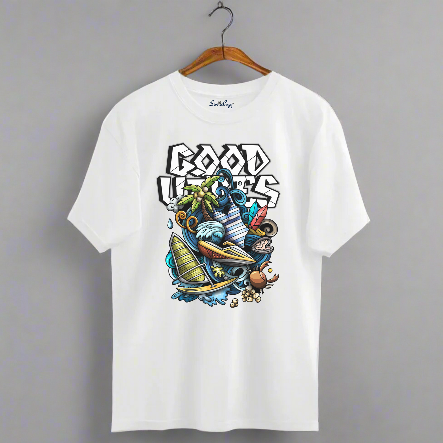 GOOD VIBES Graphic Oversized Tshirt - Premium Indian