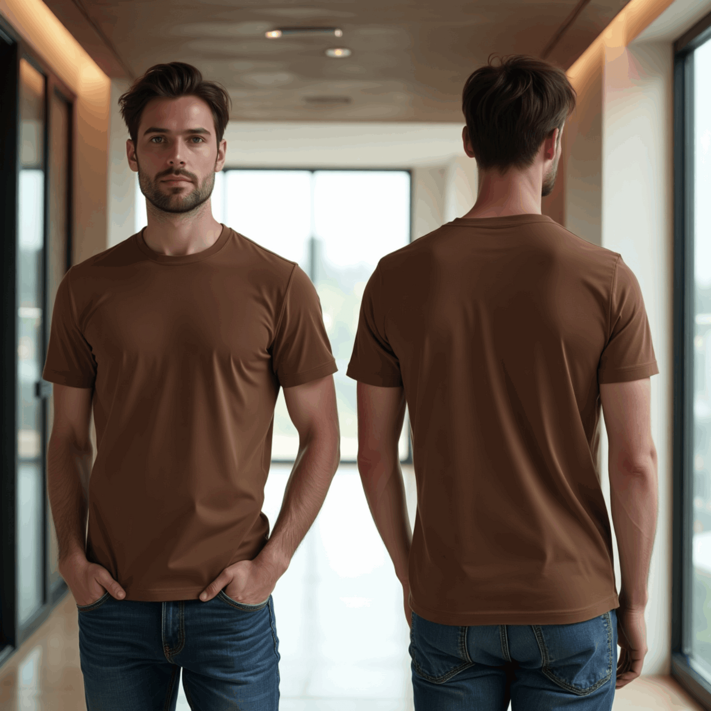 Classic Coffee Brown T-Shirt for Men Premium Quality SereneCozy