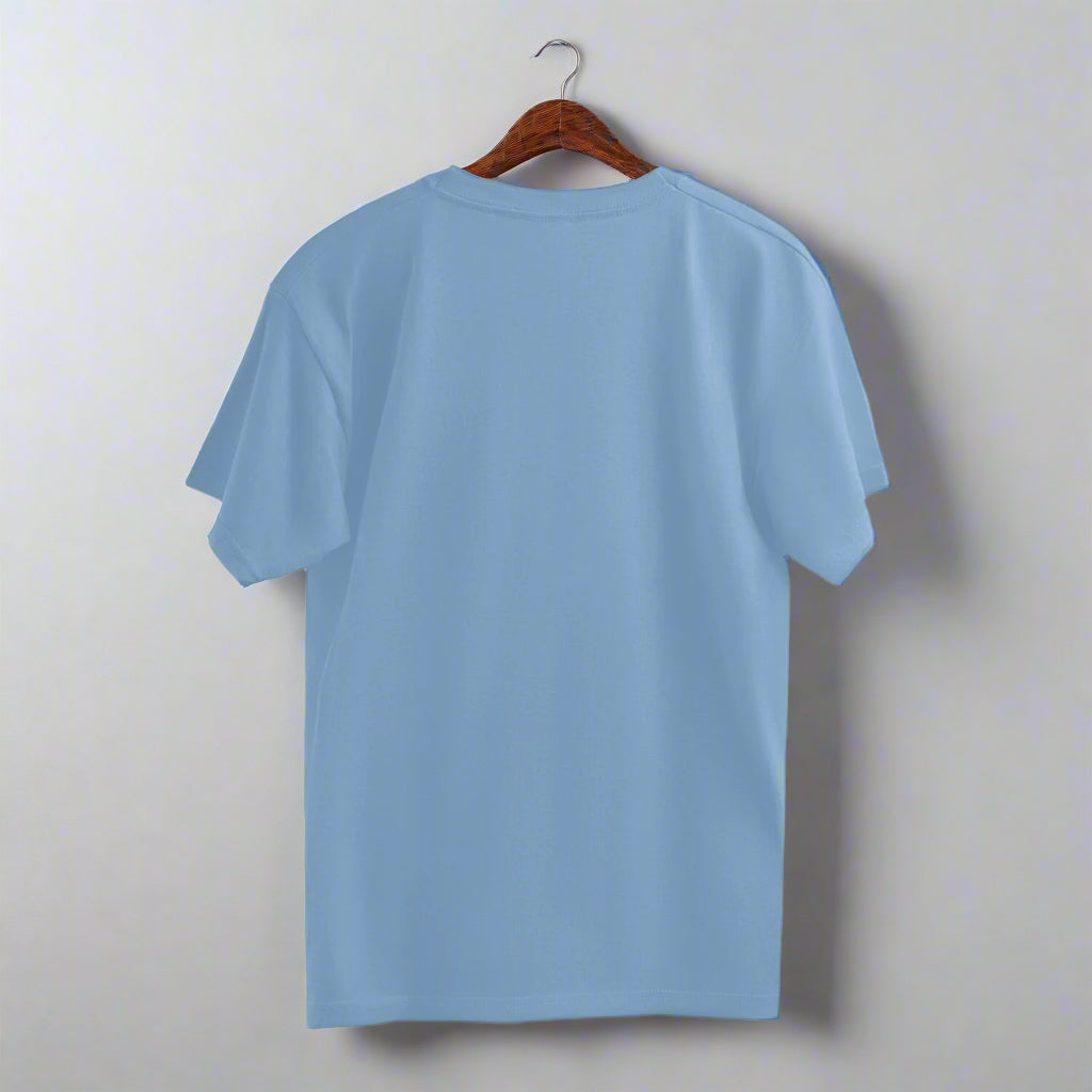 Premium Baby Blue Oversized T-shirt back
