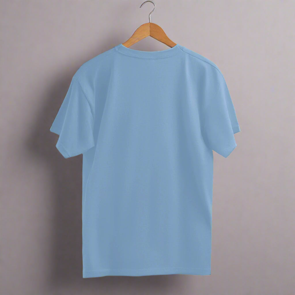 PLAY Basketball Silhouette Premium Oversized T-shirt Baby Blue back