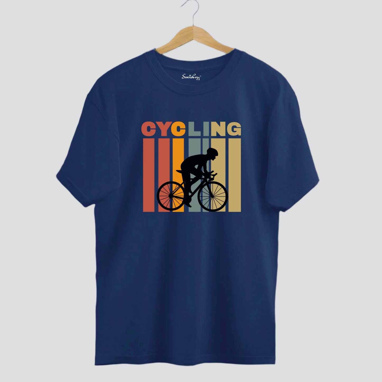 Dynamic Cycling Silhouette Premium Oversized T-shirt | SereneCozy