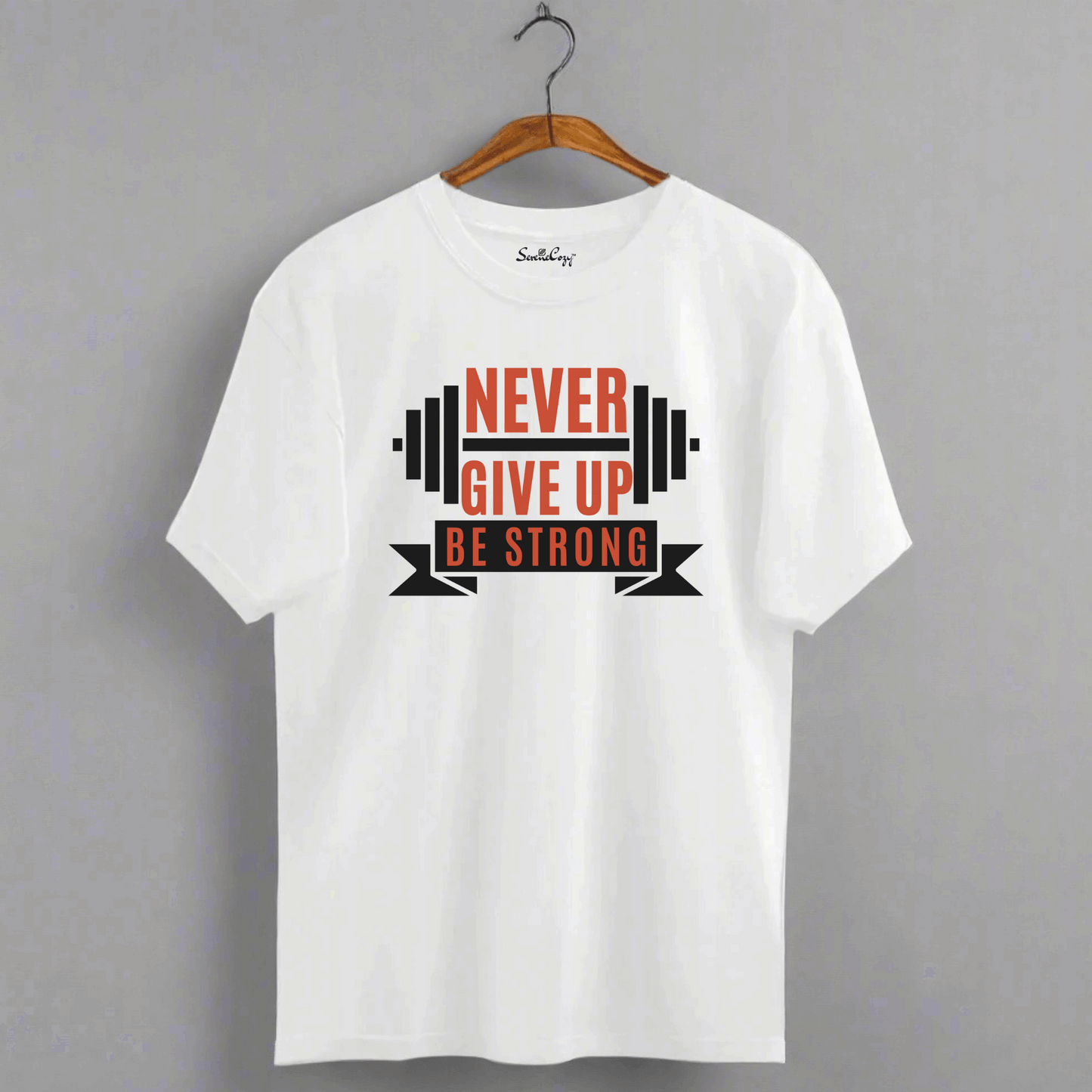 NEVER GIVE UP BE STRONG Gym Oversized Premium Tshirt