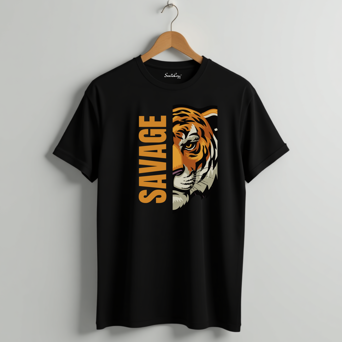 SAVAGE Tiger Face Oversized Tshirt - Premium Bold Indian