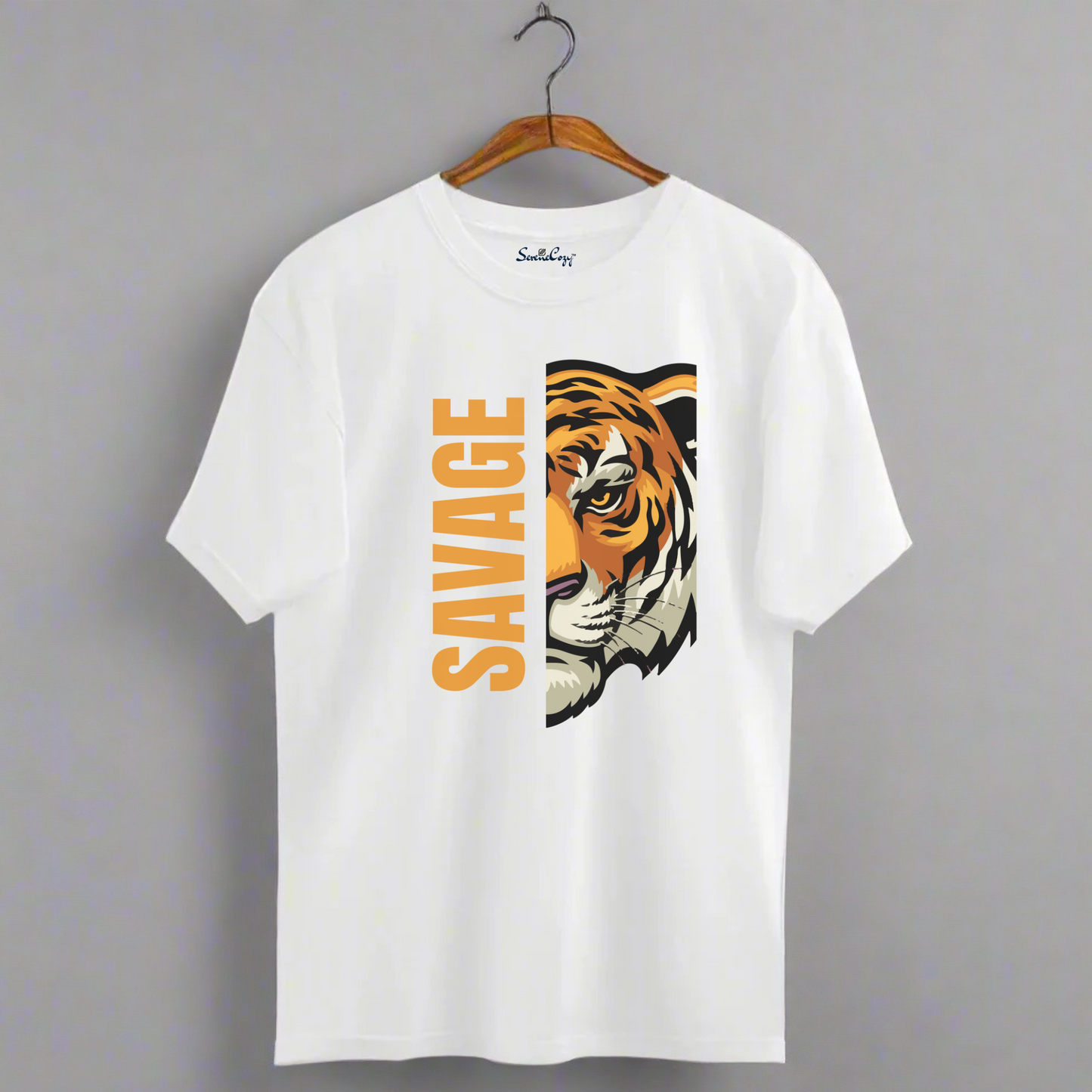 SAVAGE Tiger Face Oversized Tshirt - Premium Bold Indian