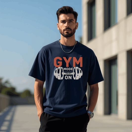 Fitness Focused GYM Mode On Oversized T-shirt | SereneCozy