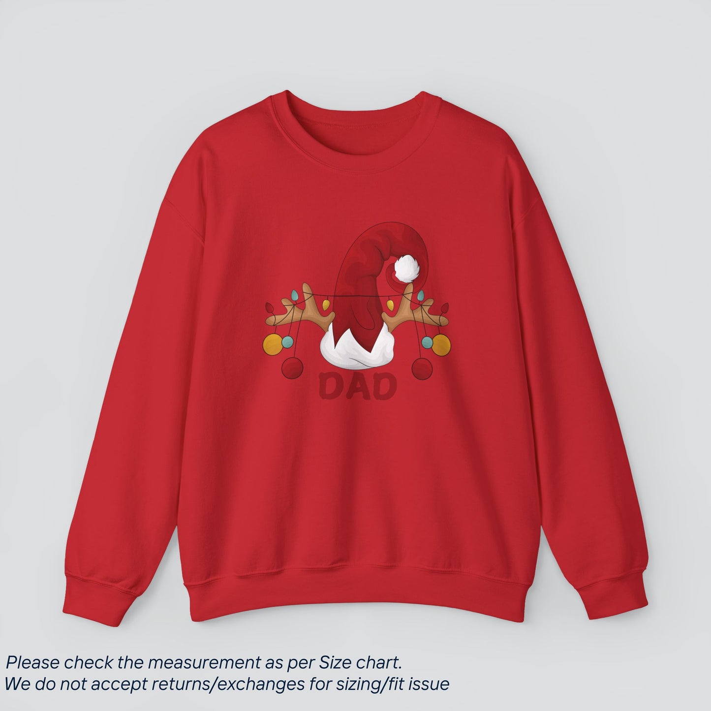 Christmas Reindeer Dad Sweatshirt - Dad's Holiday Gift  Premium US Cotton