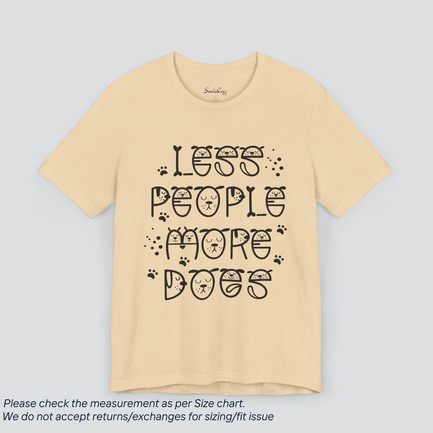 Canine Lover's Delight Tee - Funny 'Less People More Dogs' Graphic T-Shirt