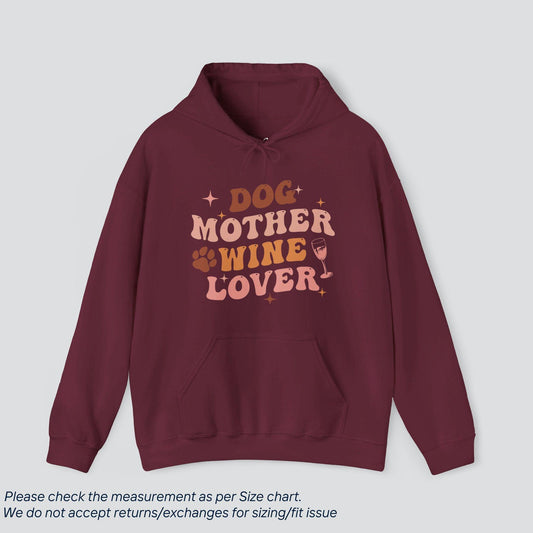 Dog Mother Wine Lover Hoodie