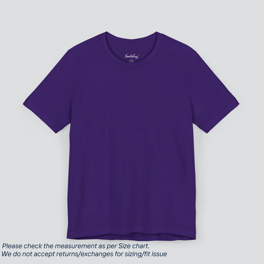 Plain Team Purple Color Tee - Premium US Cotton T-Shirt