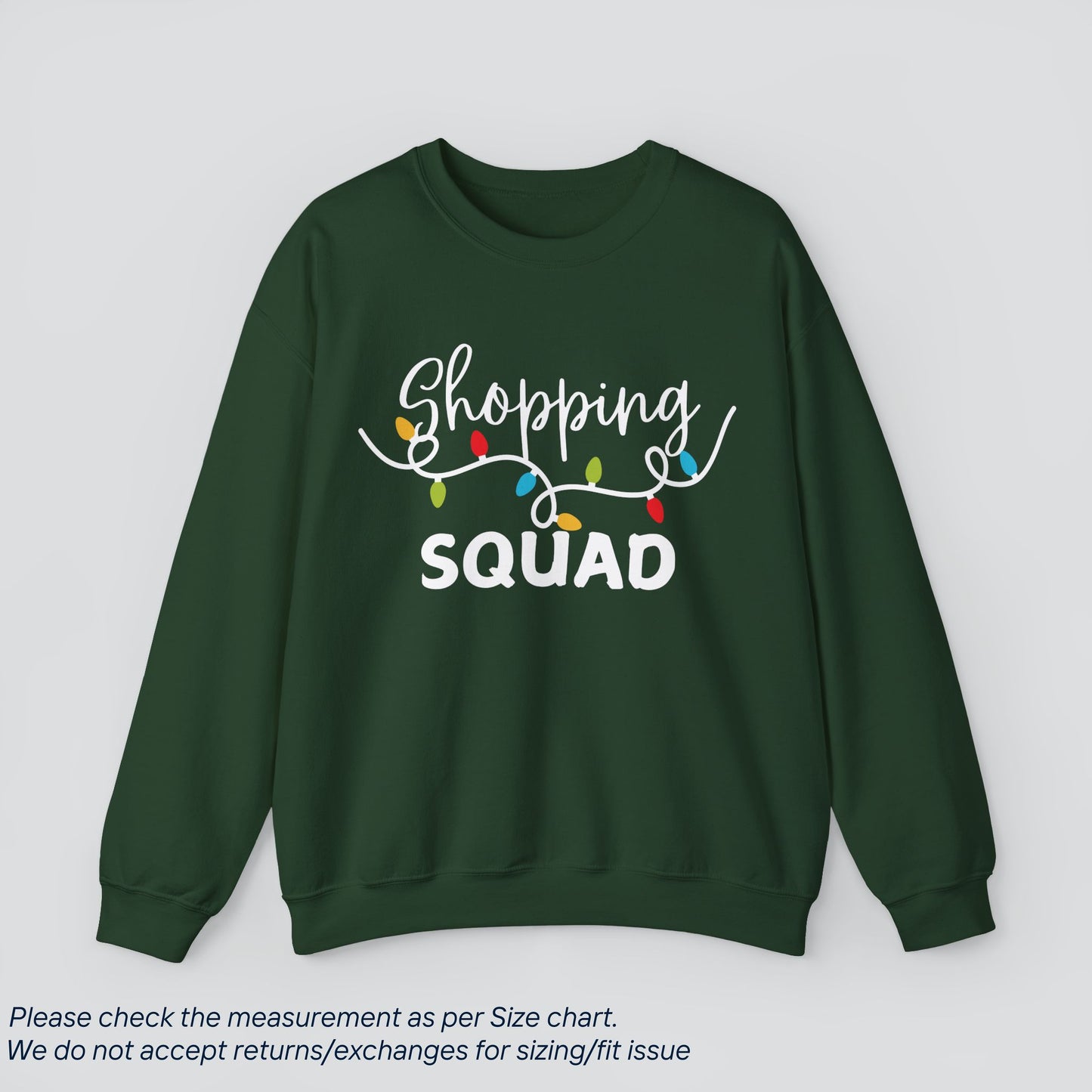 Holiday Shopping Crew Sweatshirt - Gift Shopping Squad  Premium US Cotton