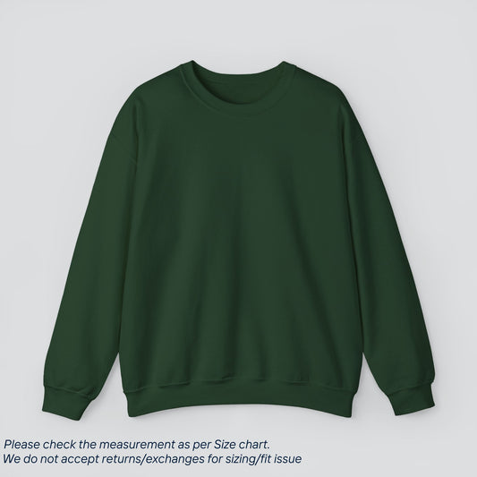 Forest Green Solid Color Sweatshirt Premium US Cotton