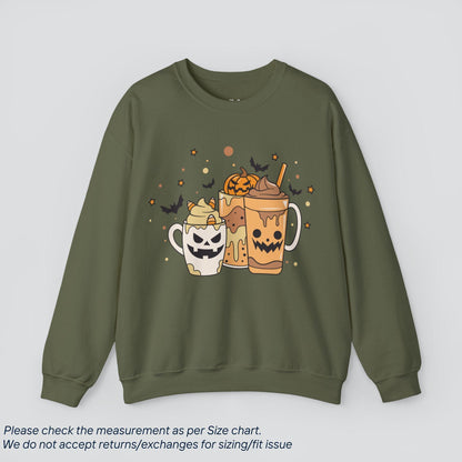 Halloween Coffee Latte Cup Halloween Sweatshirt