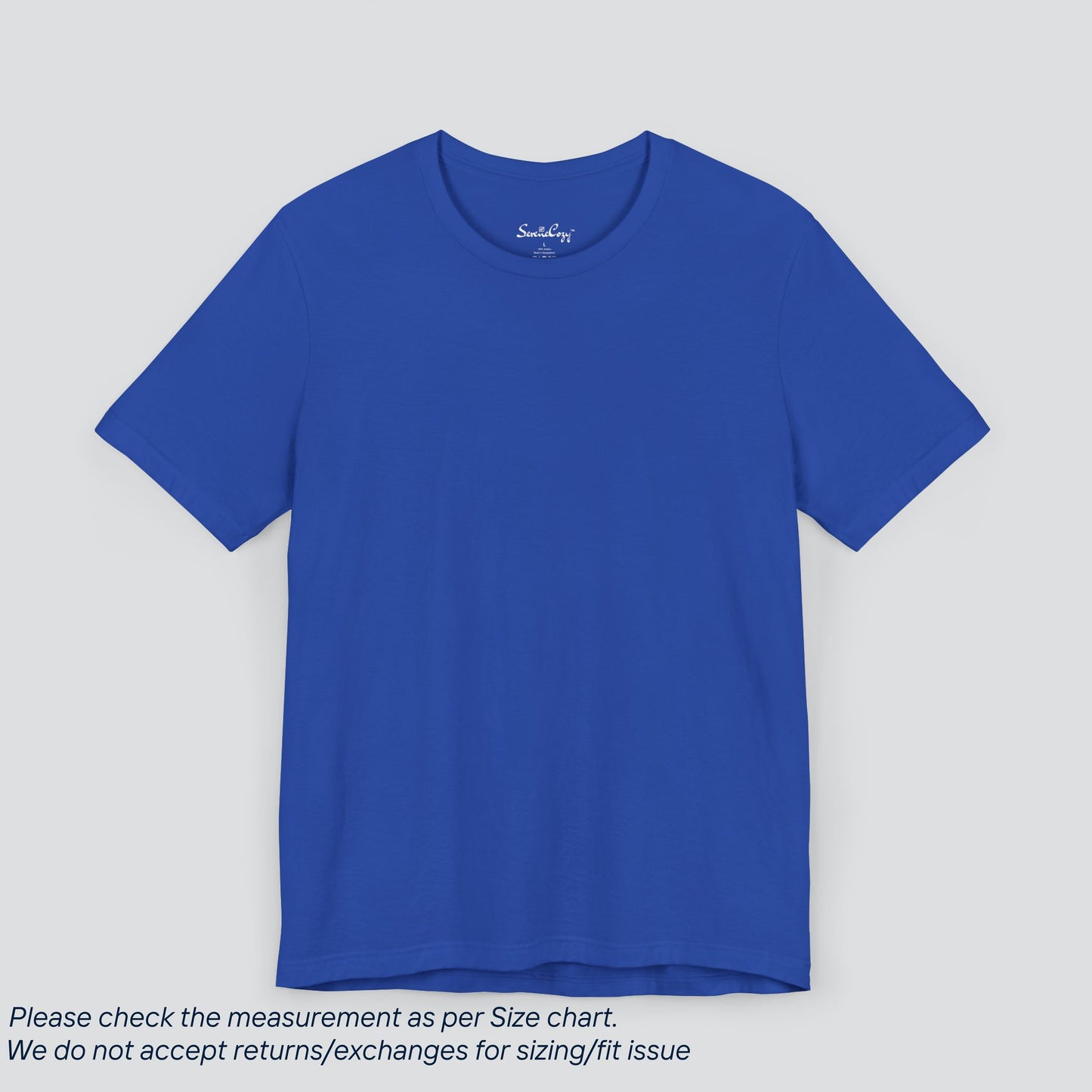 Plain True Royal Blue Color Tee - Premium US Cotton T-Shirt