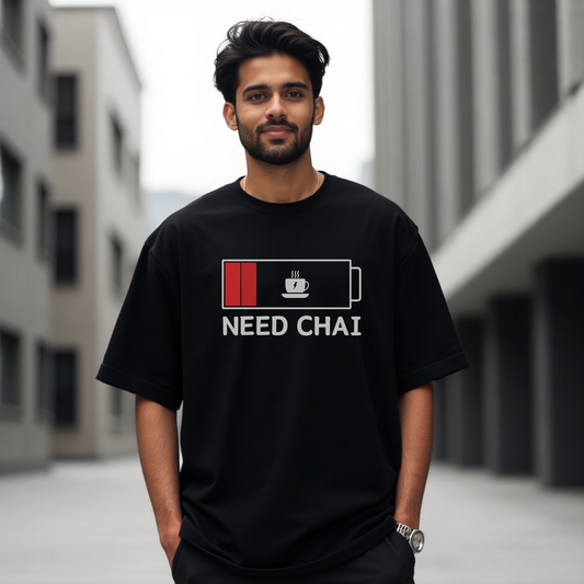 NEED CHAI Oversized Premium Tshirt