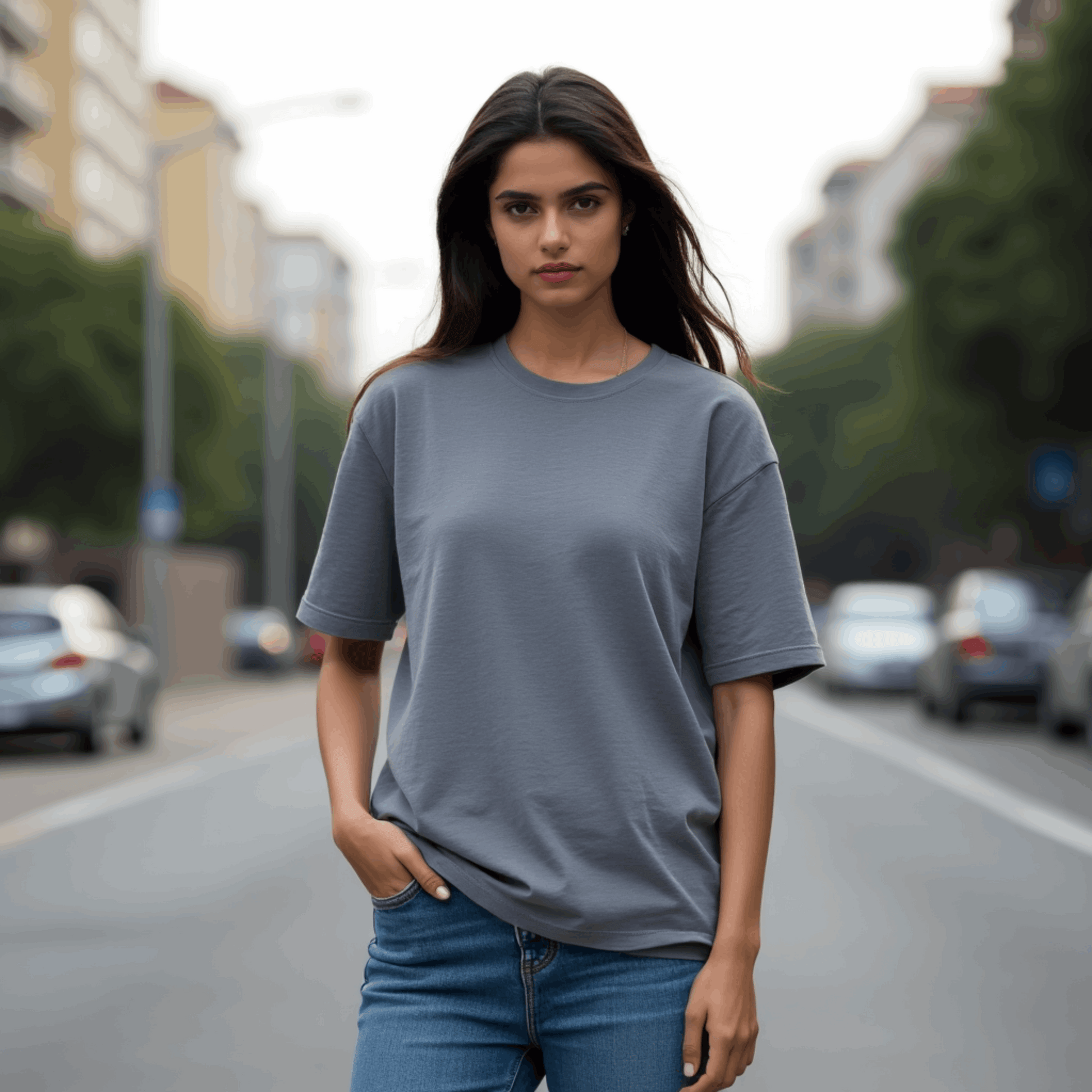 Premium Steel Grey Oversized T-shirt| Relaxed Fit