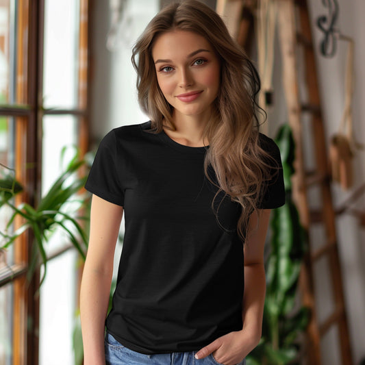 Classic Black T-Shirt for Women | Premium Quality | SereneCozy