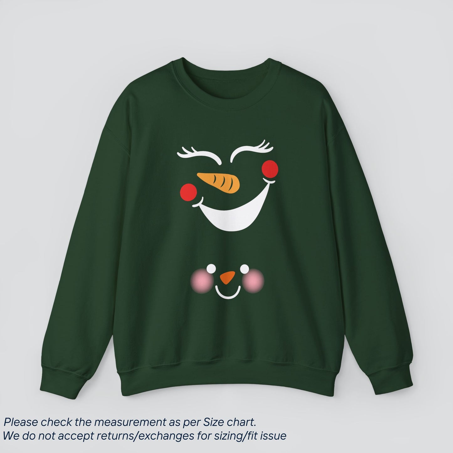 Snowman Face Pregnancy Reveal Christmas Sweatshirt Premium