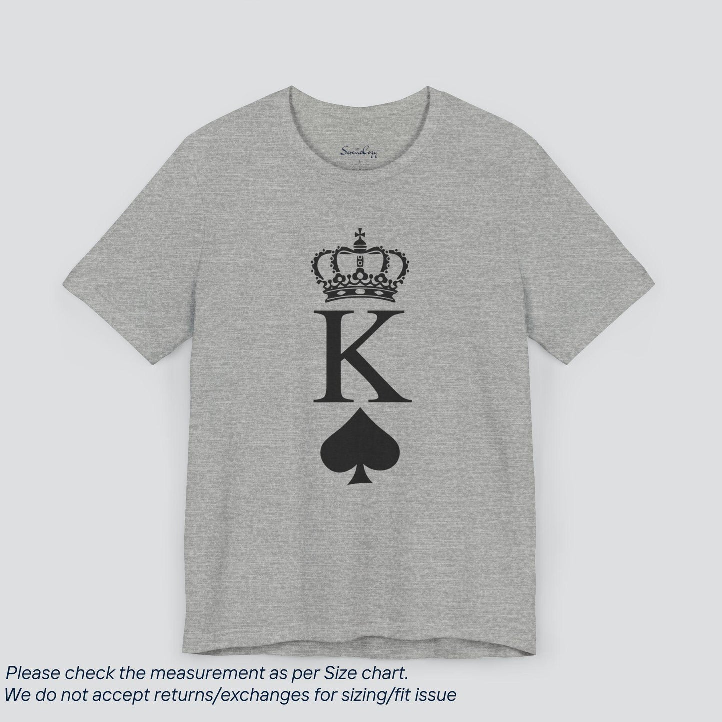 K for King of Spades Card Game T-Shirt