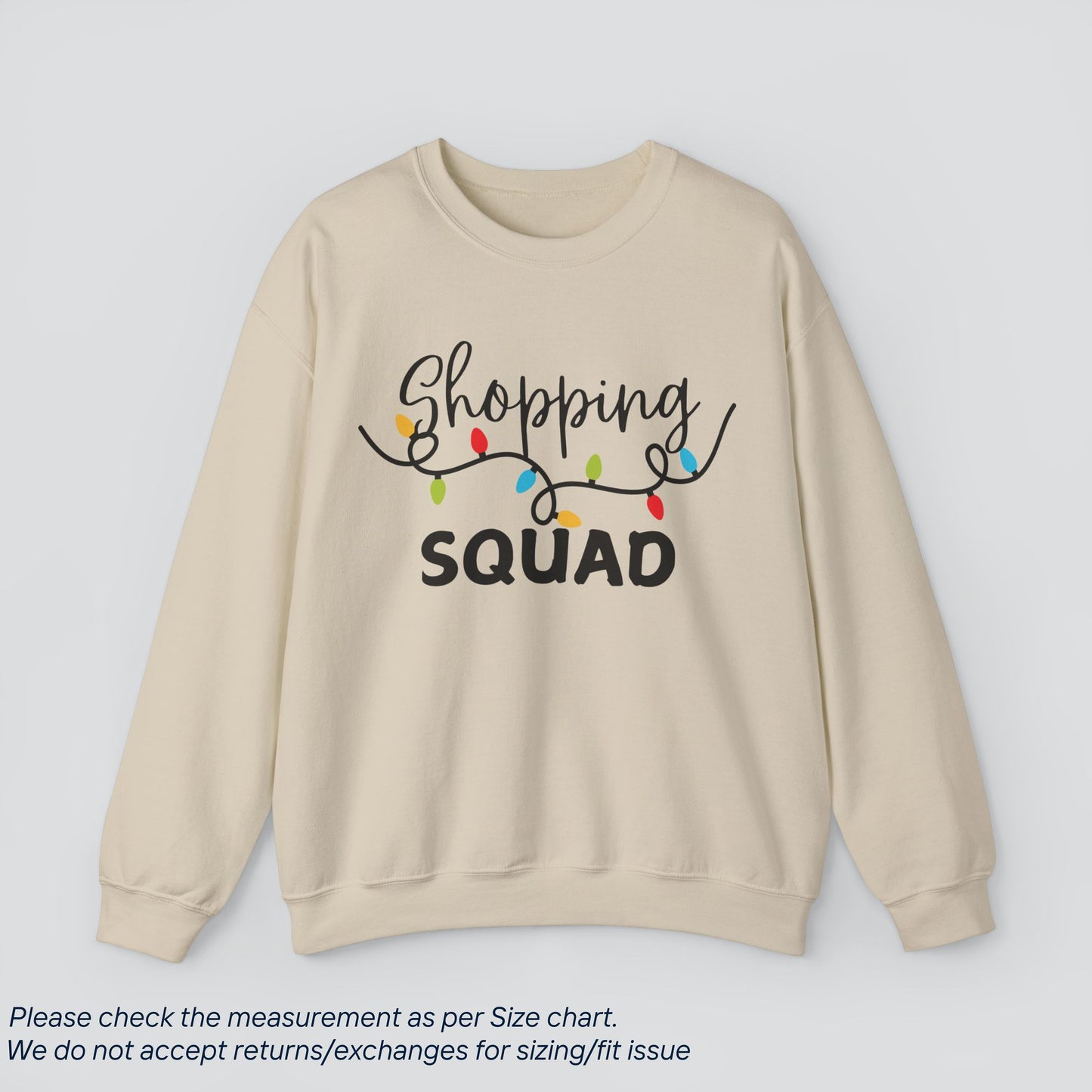 Holiday Shopping Crew Sweatshirt - Gift Shopping Squad  Premium US Cotton