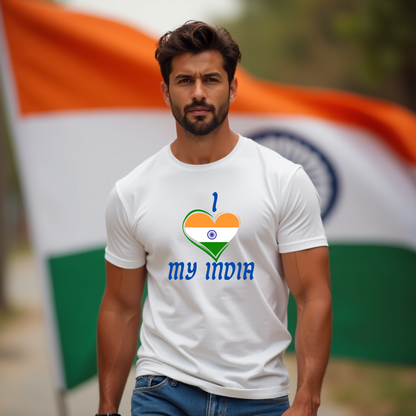 I Love My India Tshirts for Men | Heartfelt Patriotic Wear