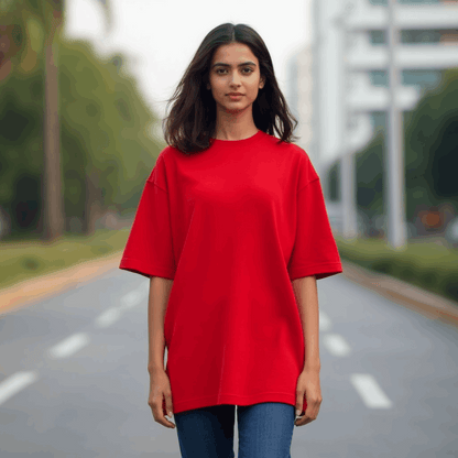Premium Red Oversized T-shirt| Relaxed Fit