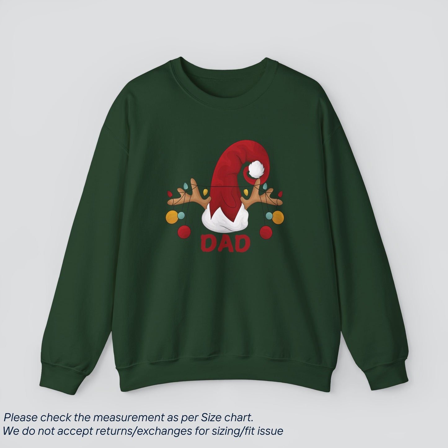 Christmas Reindeer Dad Sweatshirt - Dad's Holiday Gift  Premium US Cotton