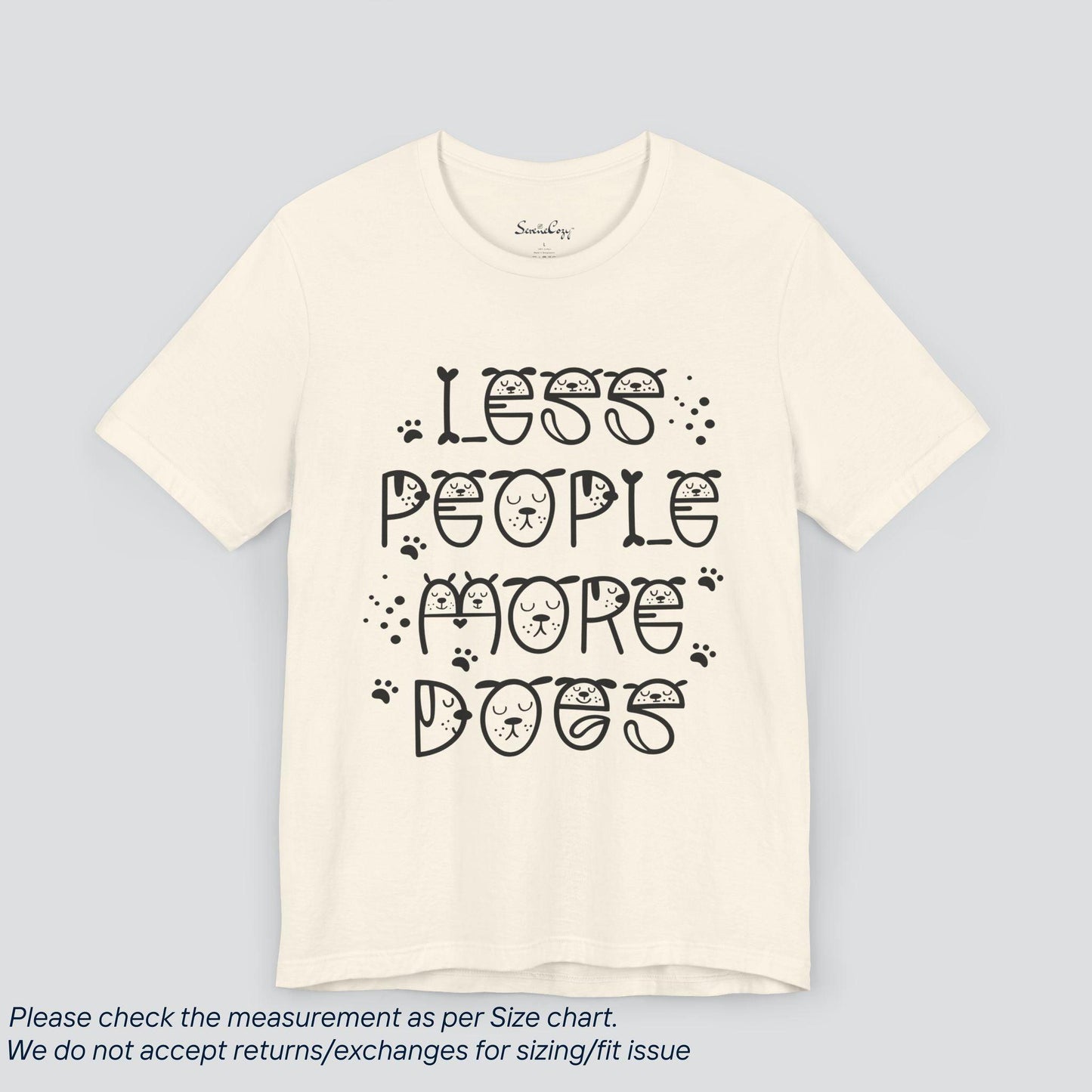 Canine Lover's Delight Tee - Funny 'Less People More Dogs' Graphic T-Shirt