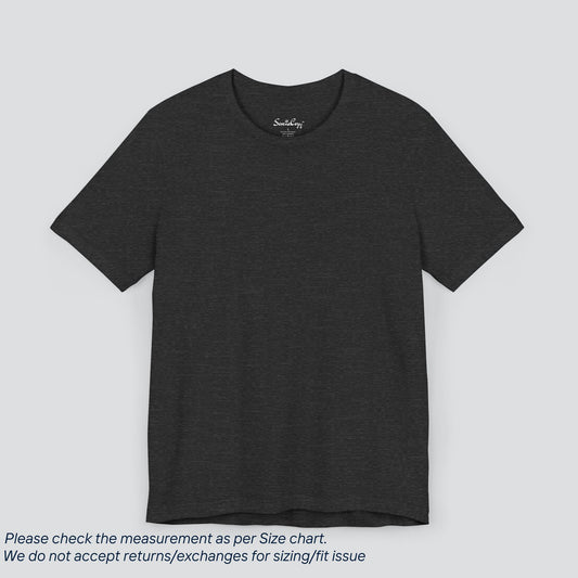 Plain Dark Grey Heather Color Tee - Premium US Cotton T-Shirt