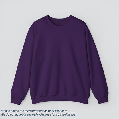 Purple Solid Color Sweatshirt Premium US Cotton