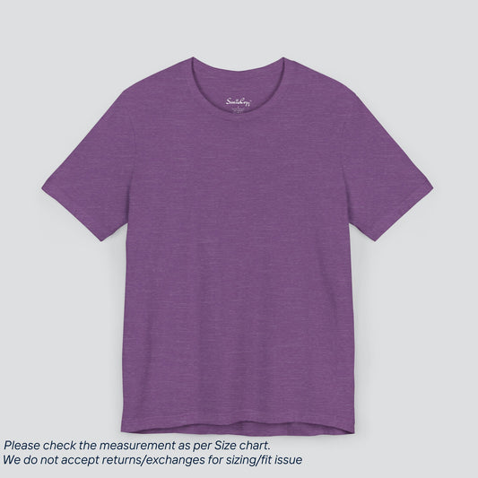 Plain Heather Team Purple Color Tee - Premium US Cotton T-Shirt