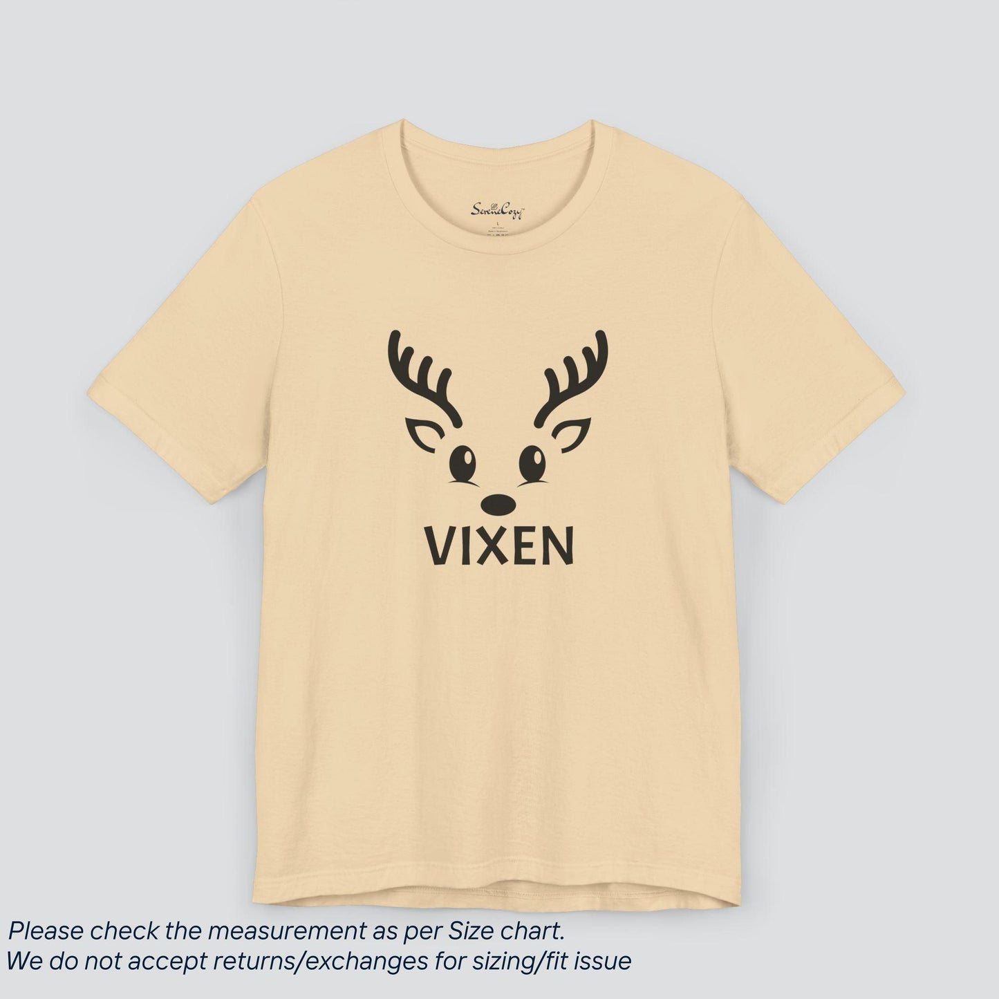 Vixen's Sassy Christmas Reindeer Crew T-shirt Premium US Cotton