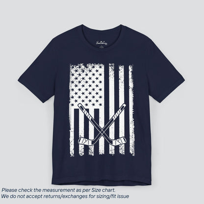 Patriotic USA Flag with Hockey T-Shirt