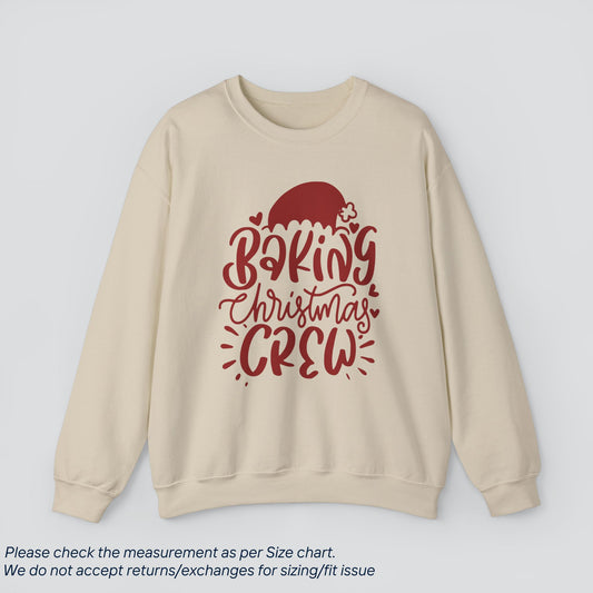 Baking Christmas Crew Sweatshirt - Holiday Cooking Team  Premium US Cotton