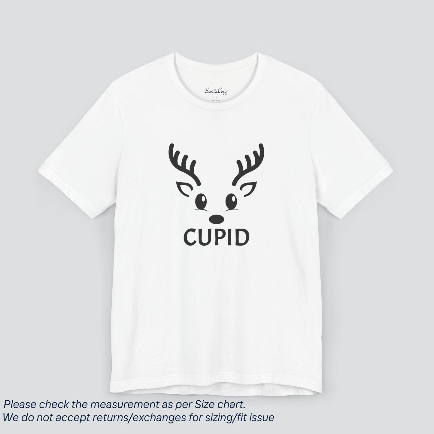 Cupid Reindeer Crew T-shirt Premium US Cotton