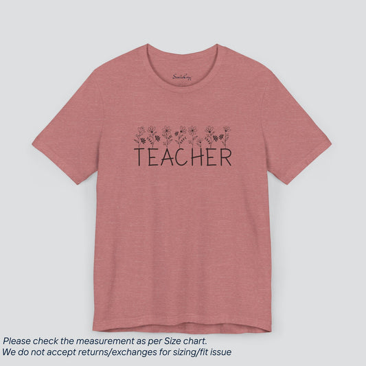 Floral Teacher T-Shirt