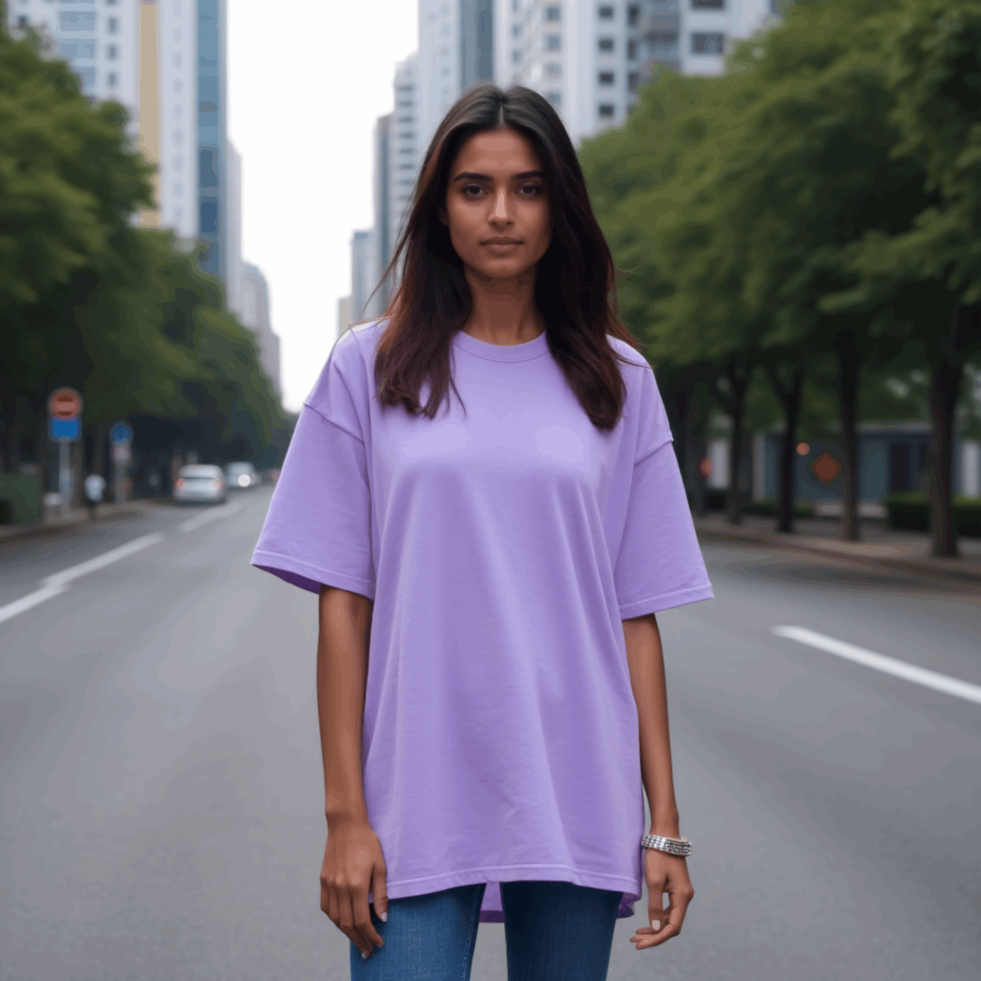 Premium Iris Lavender Oversized T-shirt| Relaxed Fit