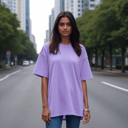 Premium Iris Lavender Oversized T-shirt| Relaxed Fit