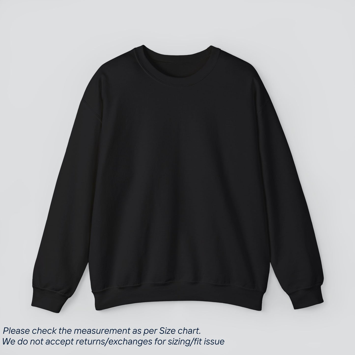 Black Solid Color Sweatshirt Premium US Cotton