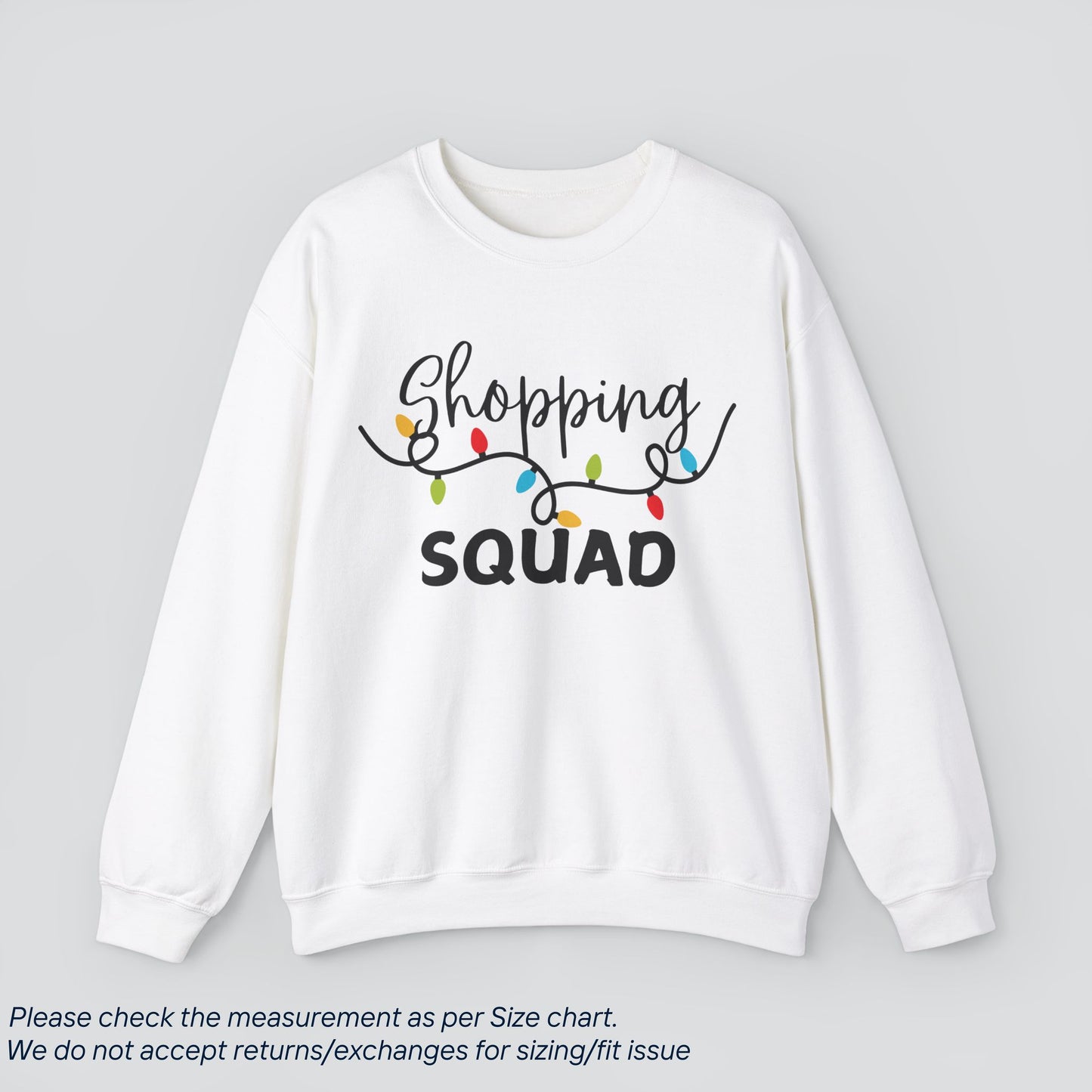 Holiday Shopping Crew Sweatshirt - Gift Shopping Squad  Premium US Cotton