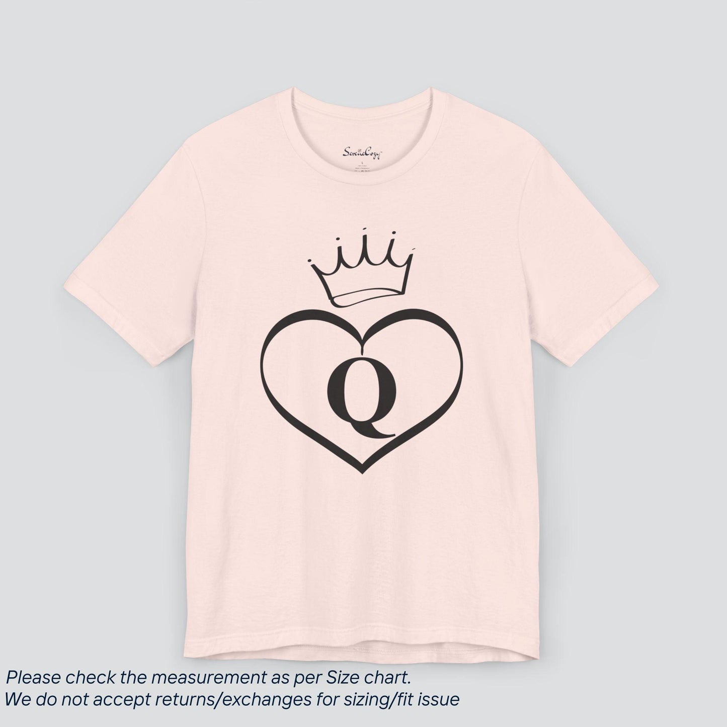 Q for Queen of Hearts Card Game T-Shirt