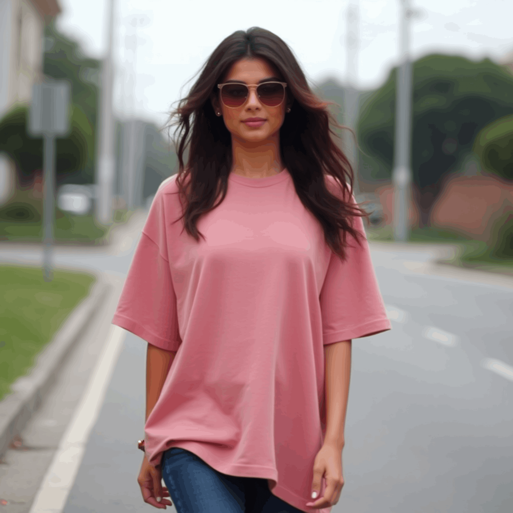 Premium Dusty Rose Oversized T-shirt| Relaxed Fit