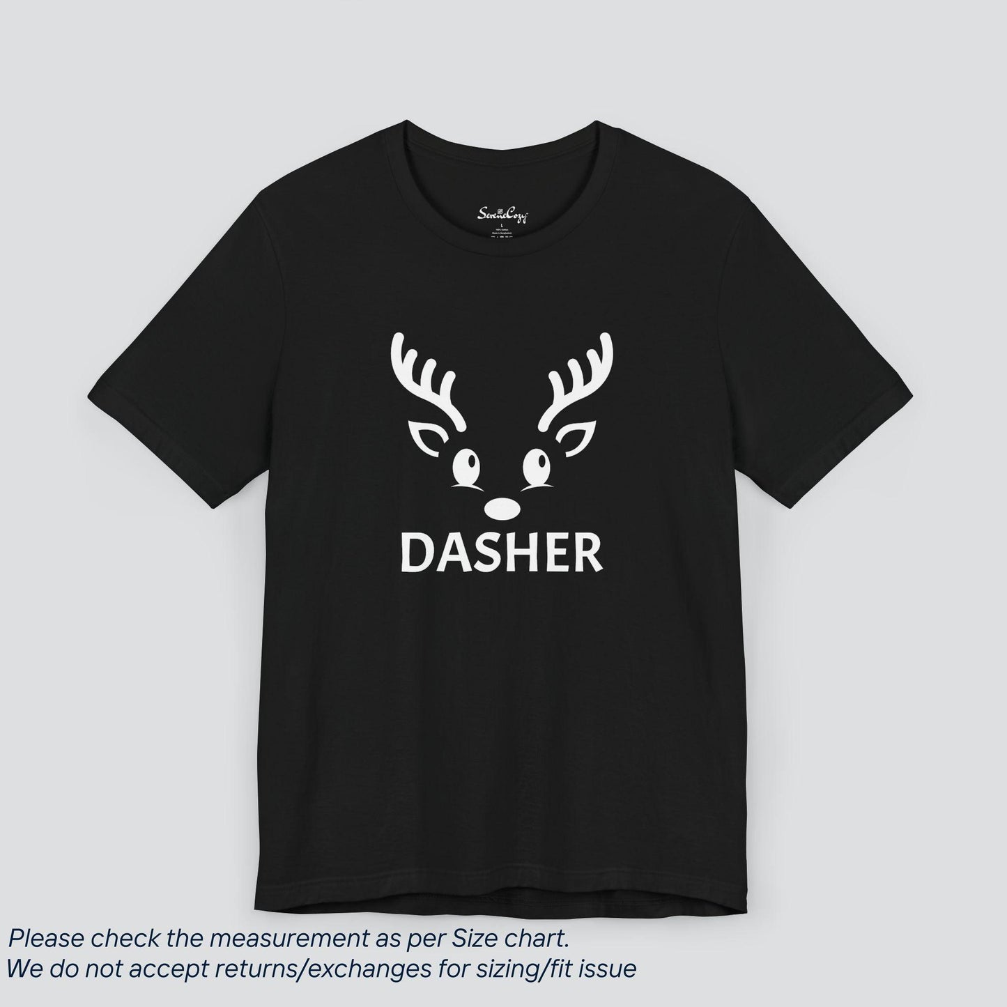Dasher's Speedy Christmas Reindeer Crew T-shirt Premium US Cotton
