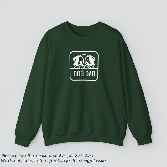 Dog Dad Sweatshirt - Funny Peekaboo Dog Face Graphic  Premium US Cotton